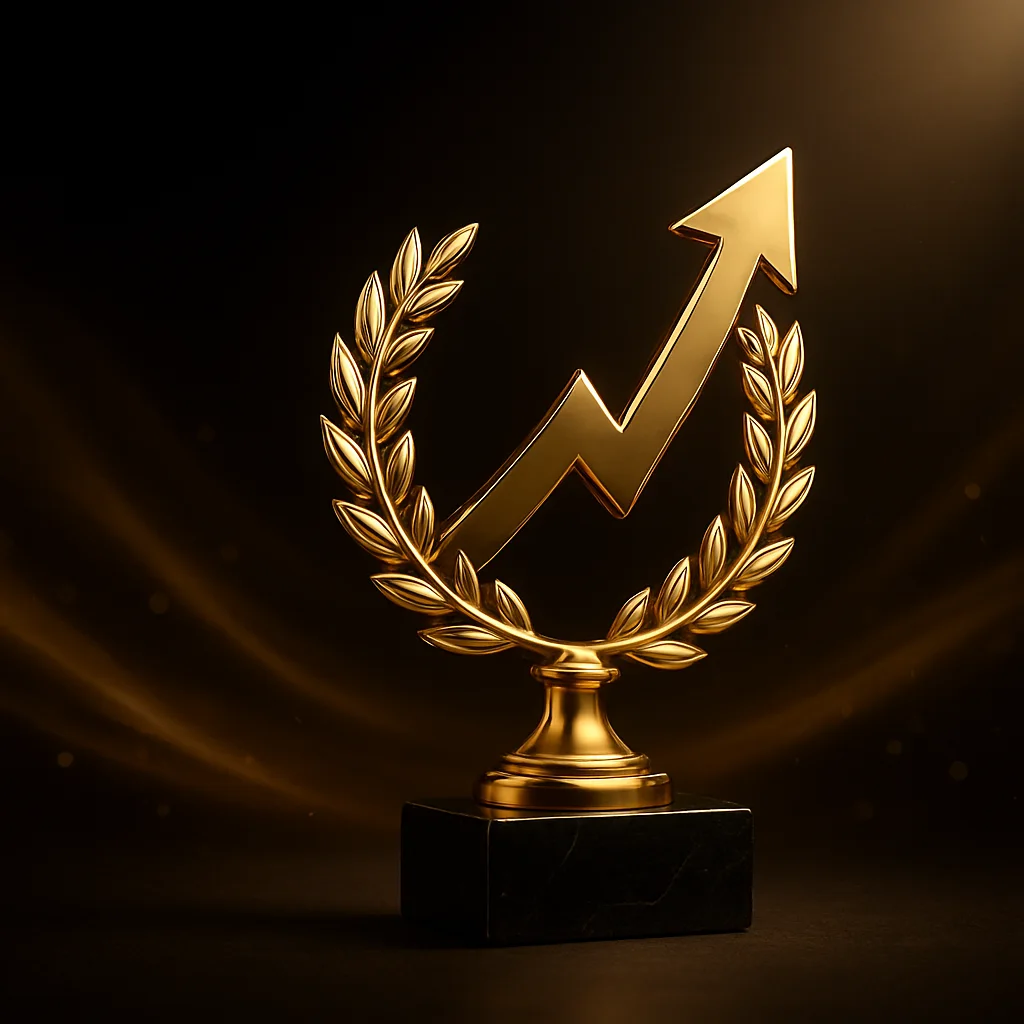 Golden forex award trophy
